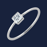 257 Princess Wire Bezel stack ring white