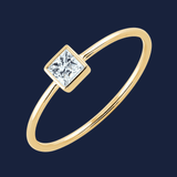 257 Princess Wire Bezel stack ring yellow
