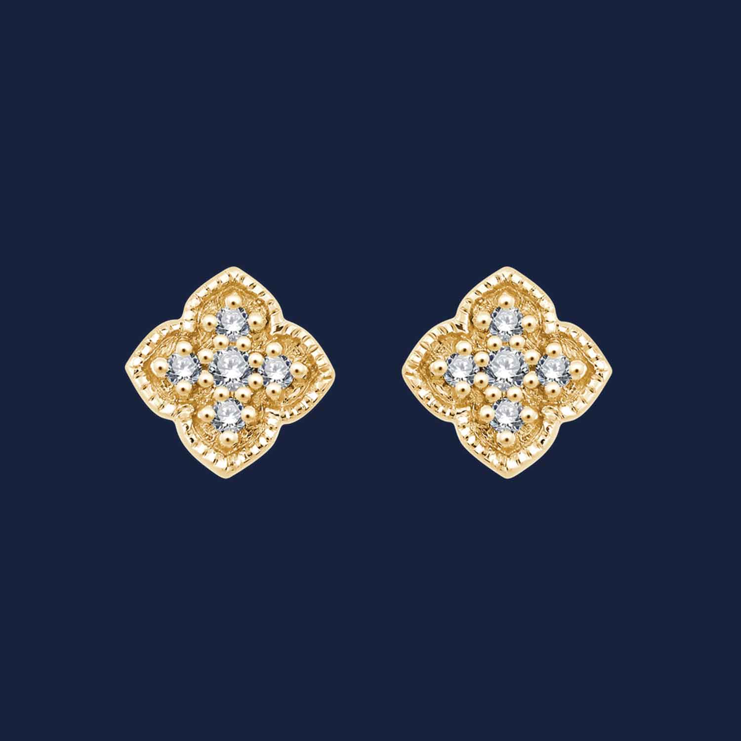 261 Antheia Milligrain Earrings yellow