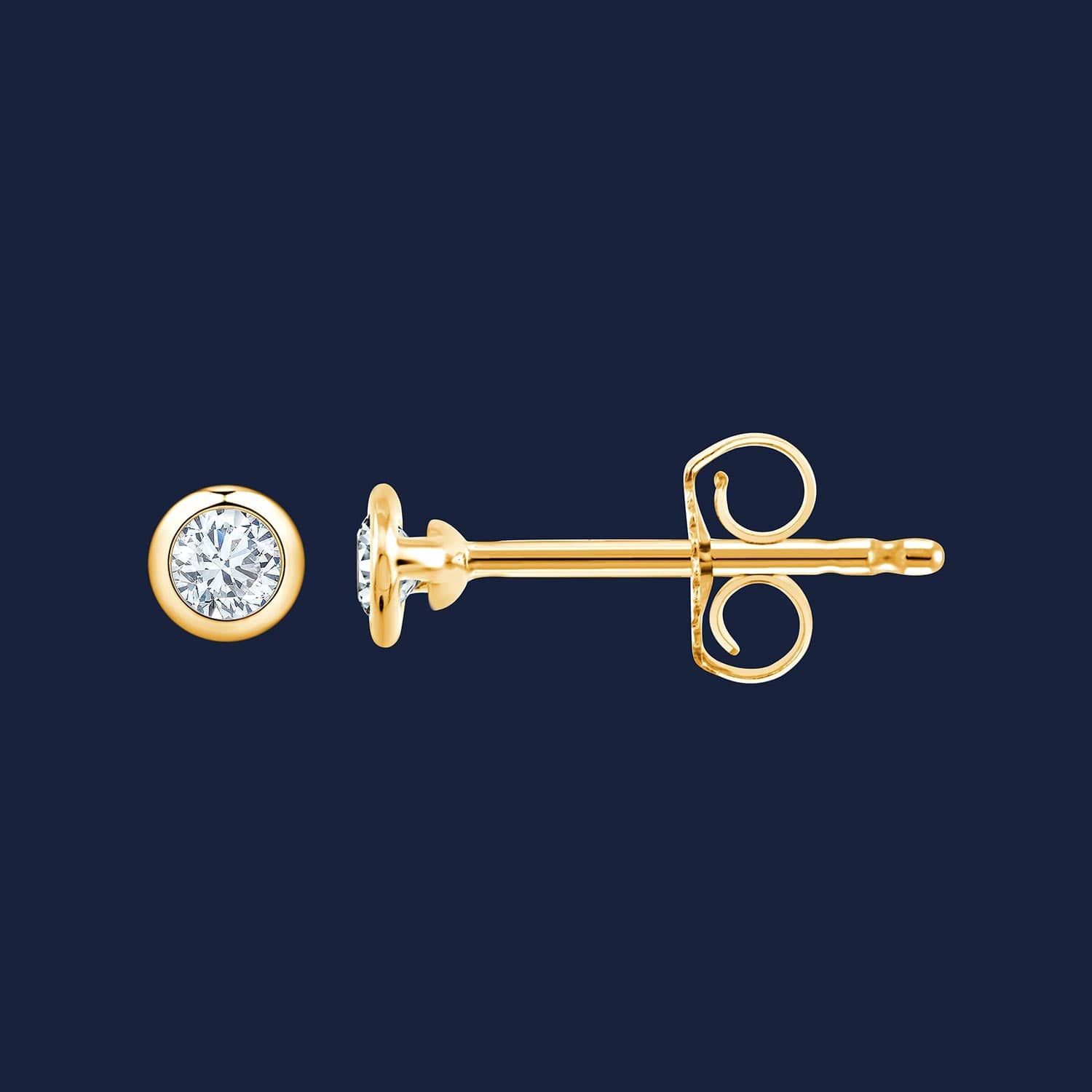 266 Essentials medium bezel studs yellow