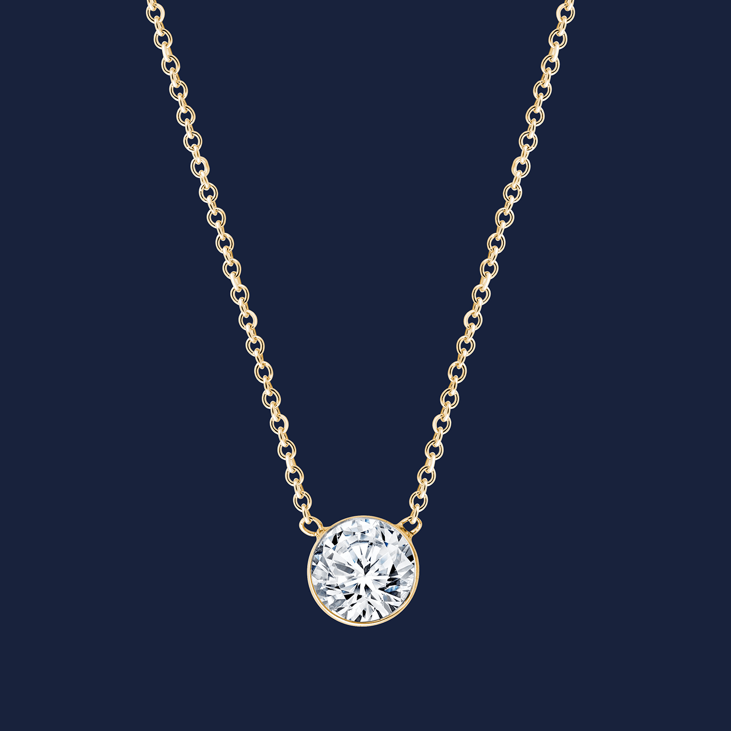 267 Medium Bezel Diamond Pendant yellow