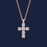 268 petite cross necklace rose