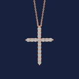 269 medium cross necklace rose