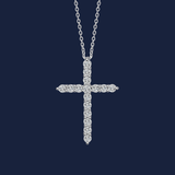 269 medium cross necklace white