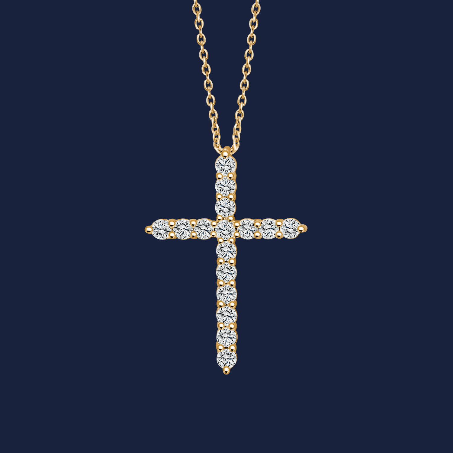 269 medium cross necklace yellow