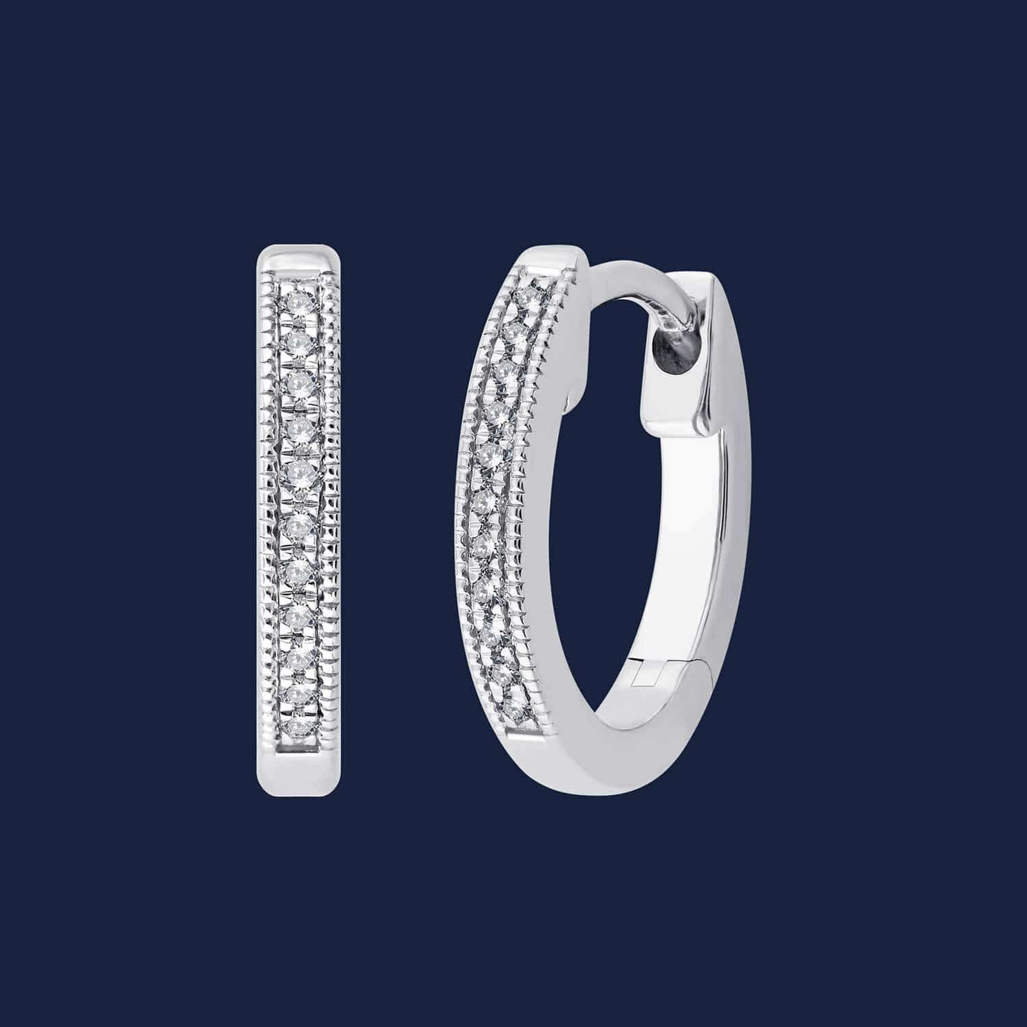 277 - Essentials Micro Milligrain Hoops - White