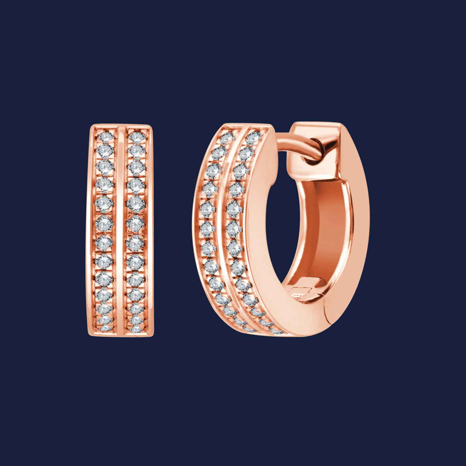 281 Essentials Micro Double Hoops Rose