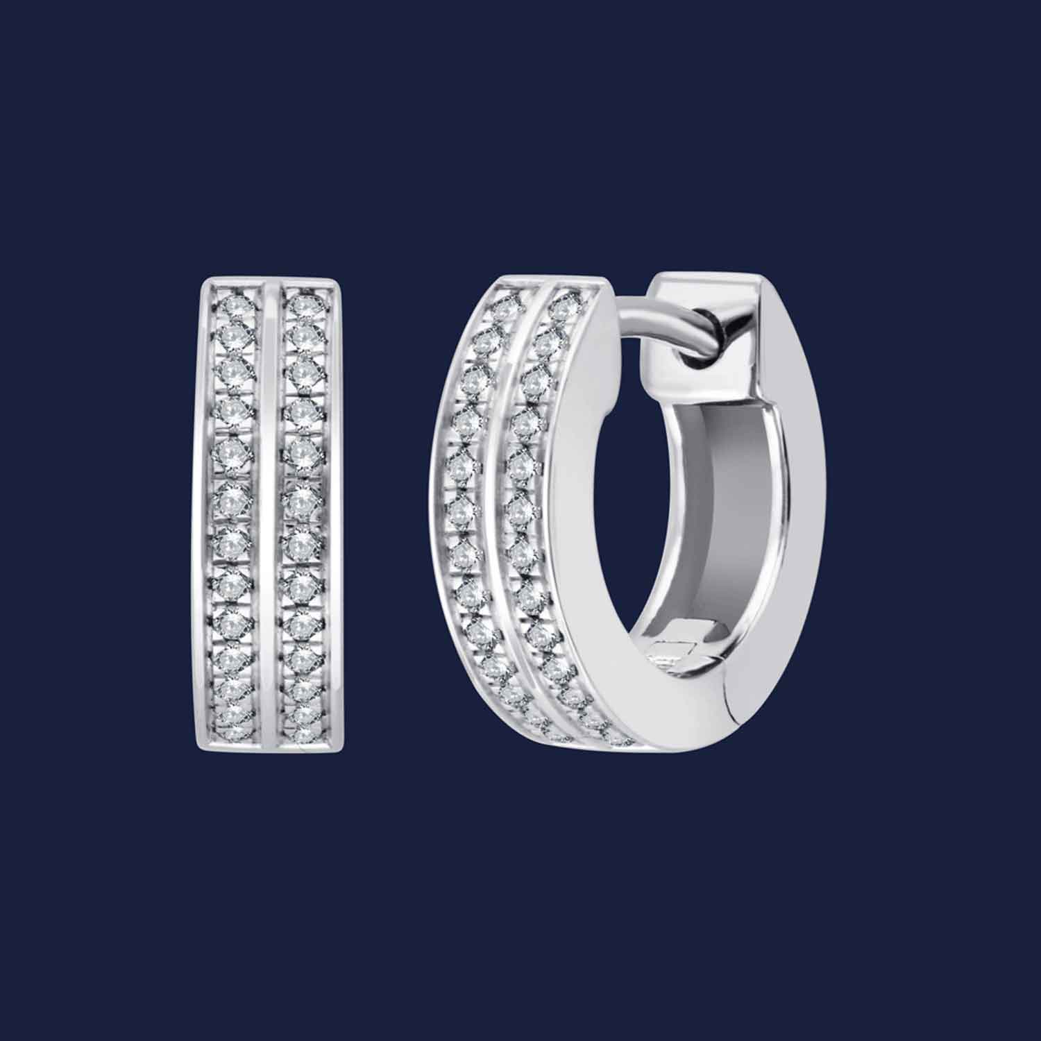 281 Essentials Micro Double Hoops white