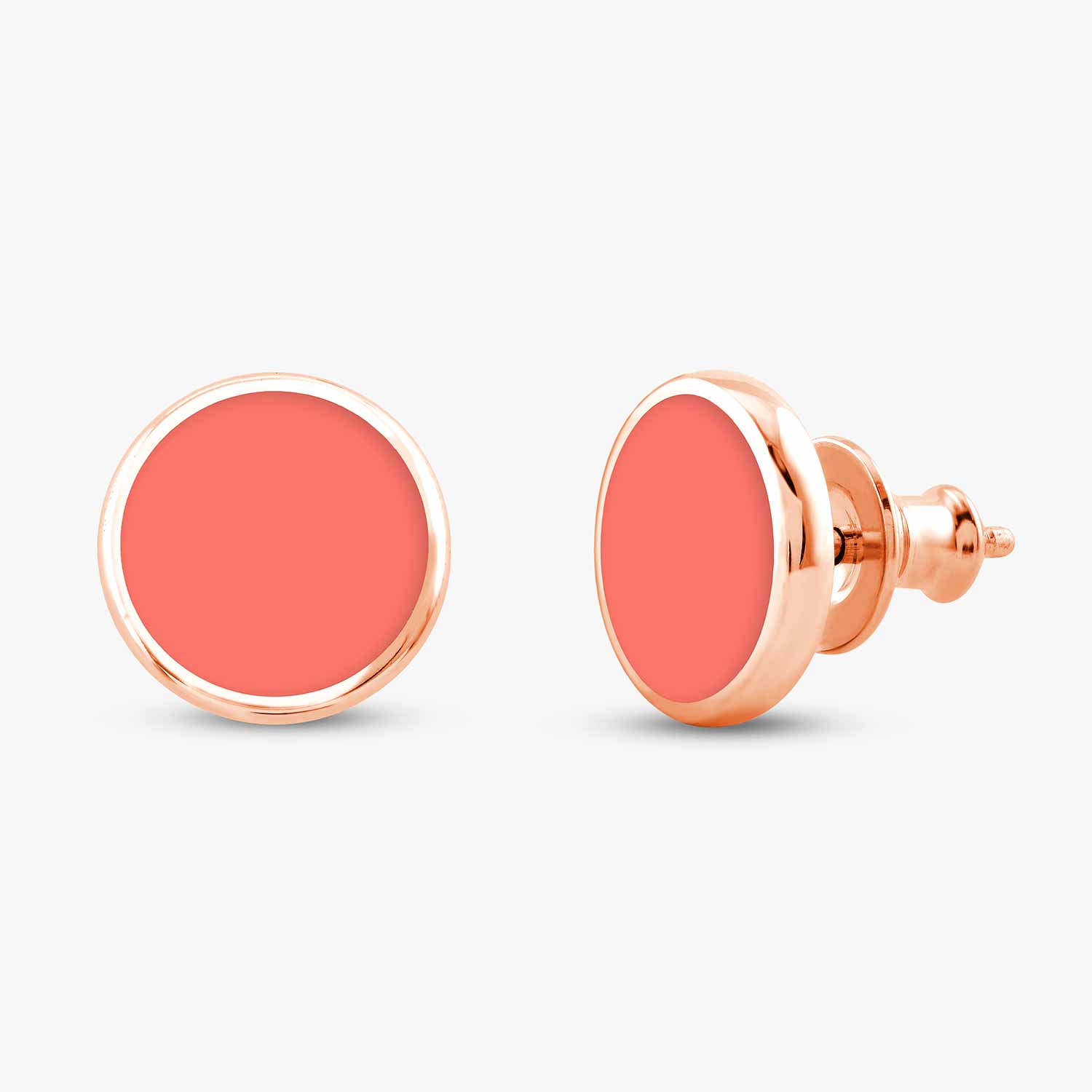 296 ceramic disc studs rose Coral