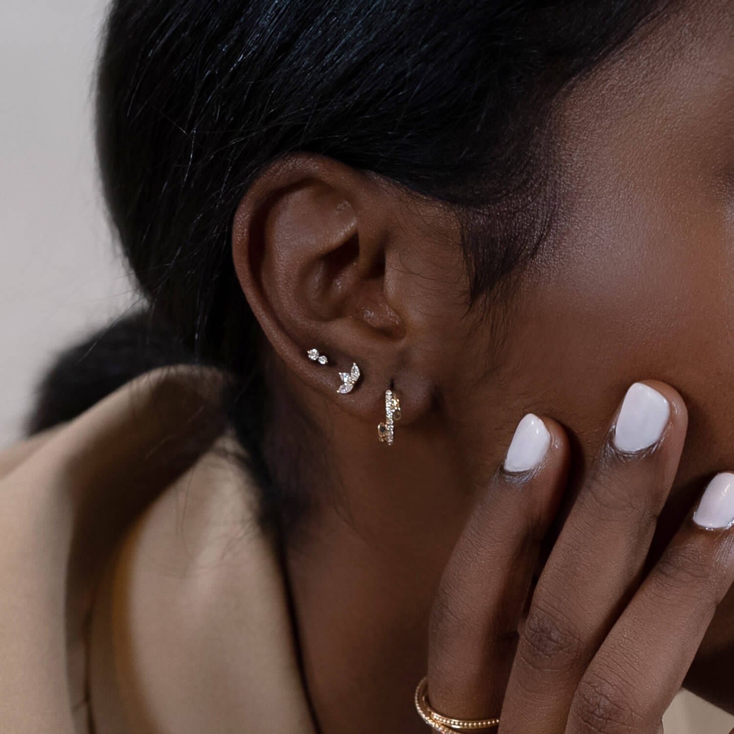 minimalistischer Diamantohrstecker aus 14k Gold