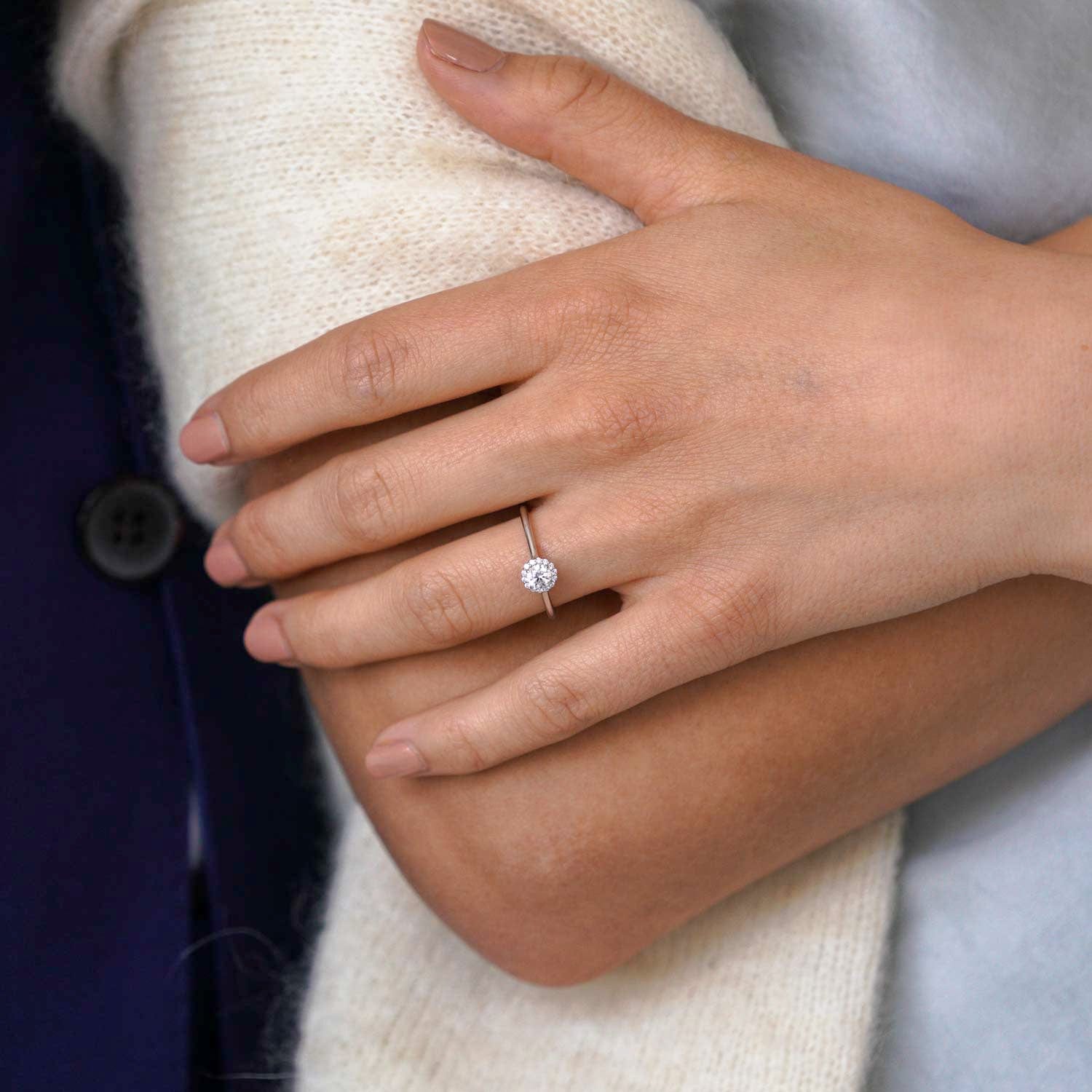 Bouquet Halo Round Cathedral Ring
