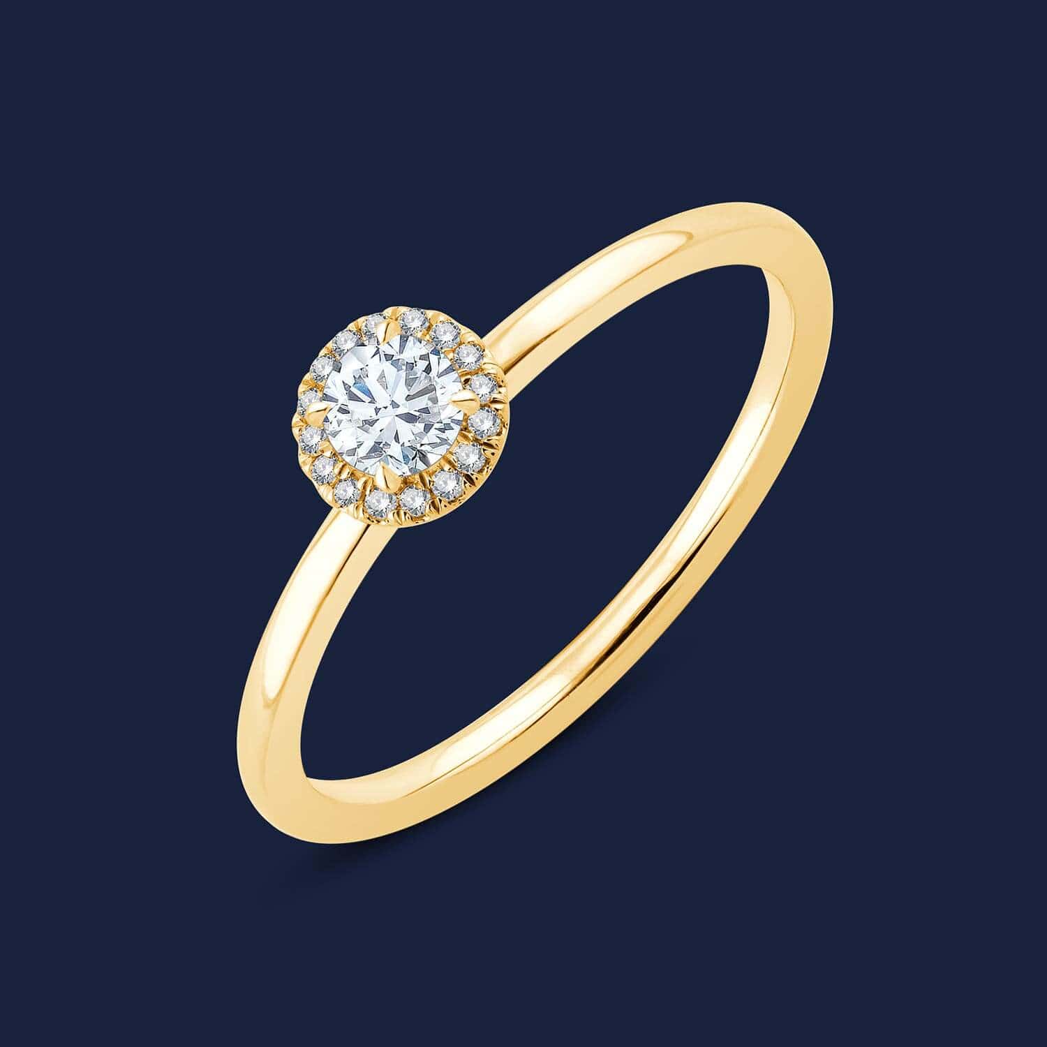 Ainara Round Halo Ring