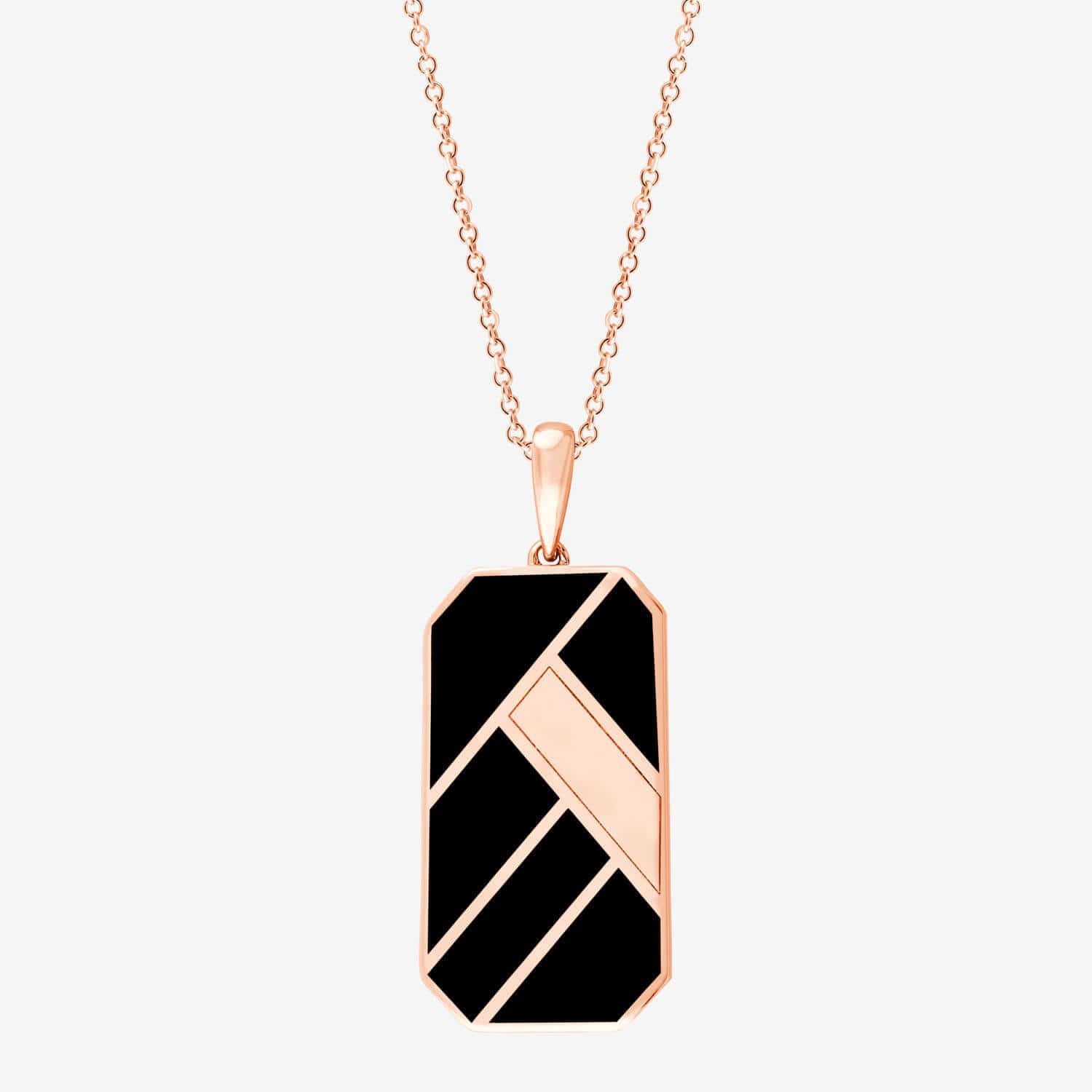 Unisex Kette mit schwarzem Keramik
