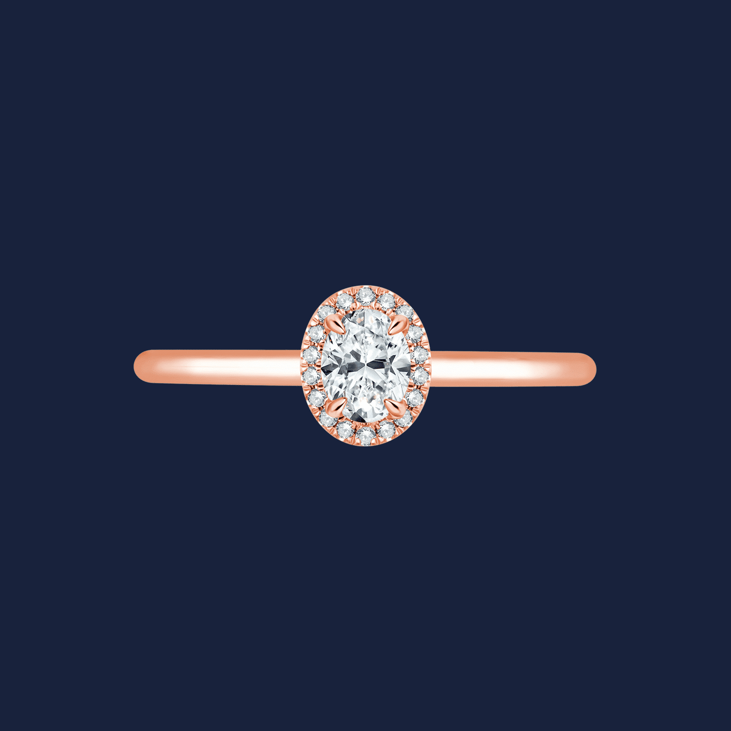 Cathedral Halo Oval Ring
