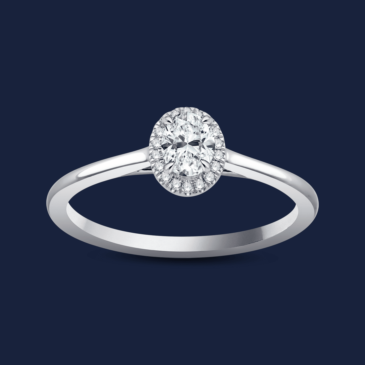 Cathedral Halo Oval Ring