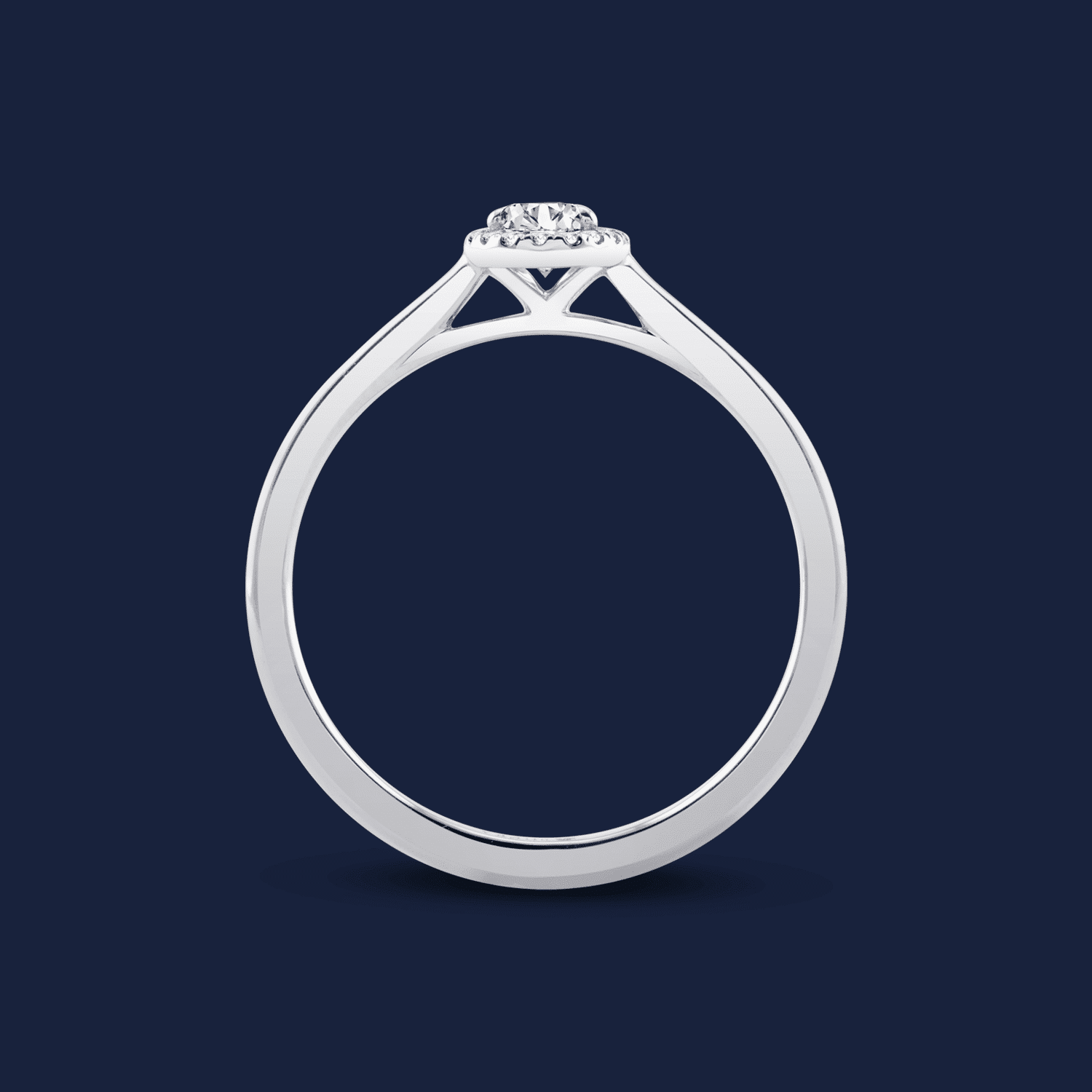 Cathedral Halo Oval Ring
