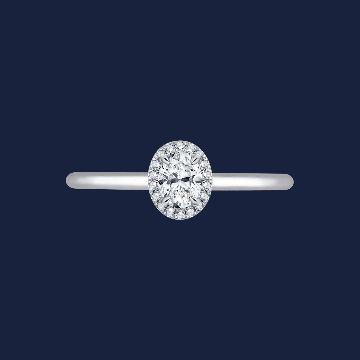 Cathedral Halo Oval Ring