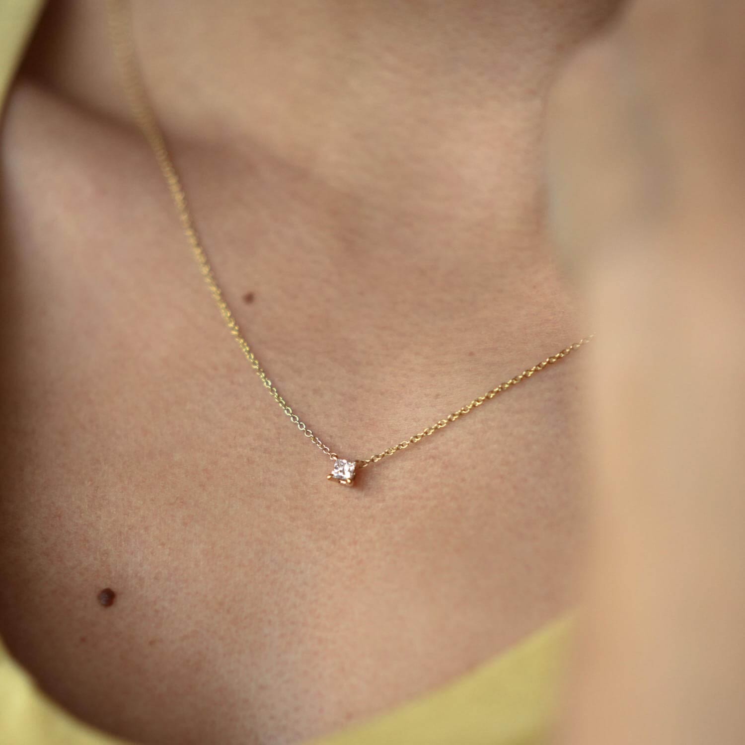 Laborgezüchtete Diamantkette mit einem viereckigen Diamantencut