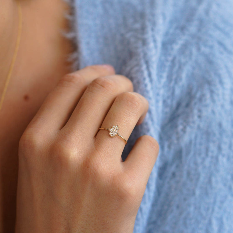 253 Hamsa stack ring yellow