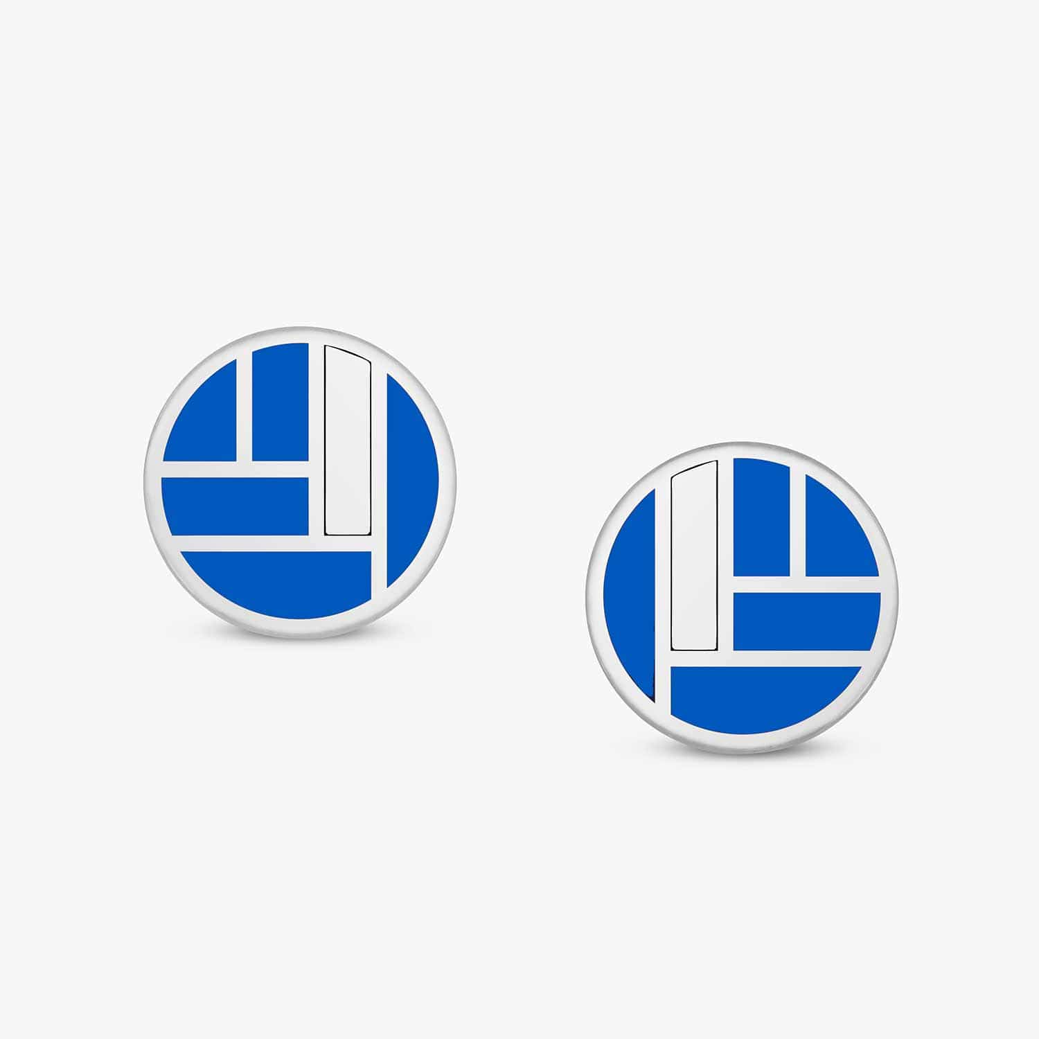 Bauhaus Custom Ceramic Earrings Arizone Blue