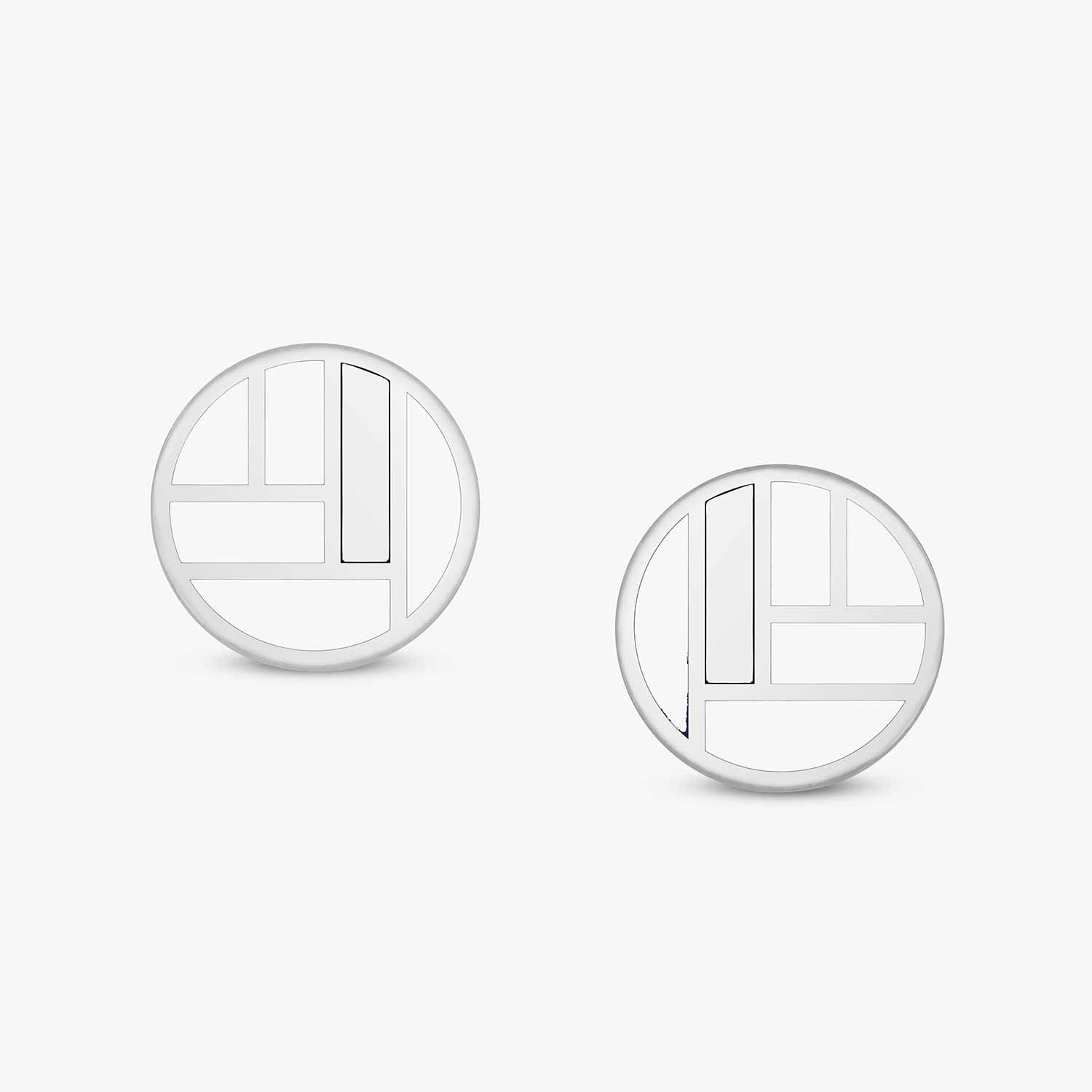 Bauhaus Custom Ceramic Earrings Deep White