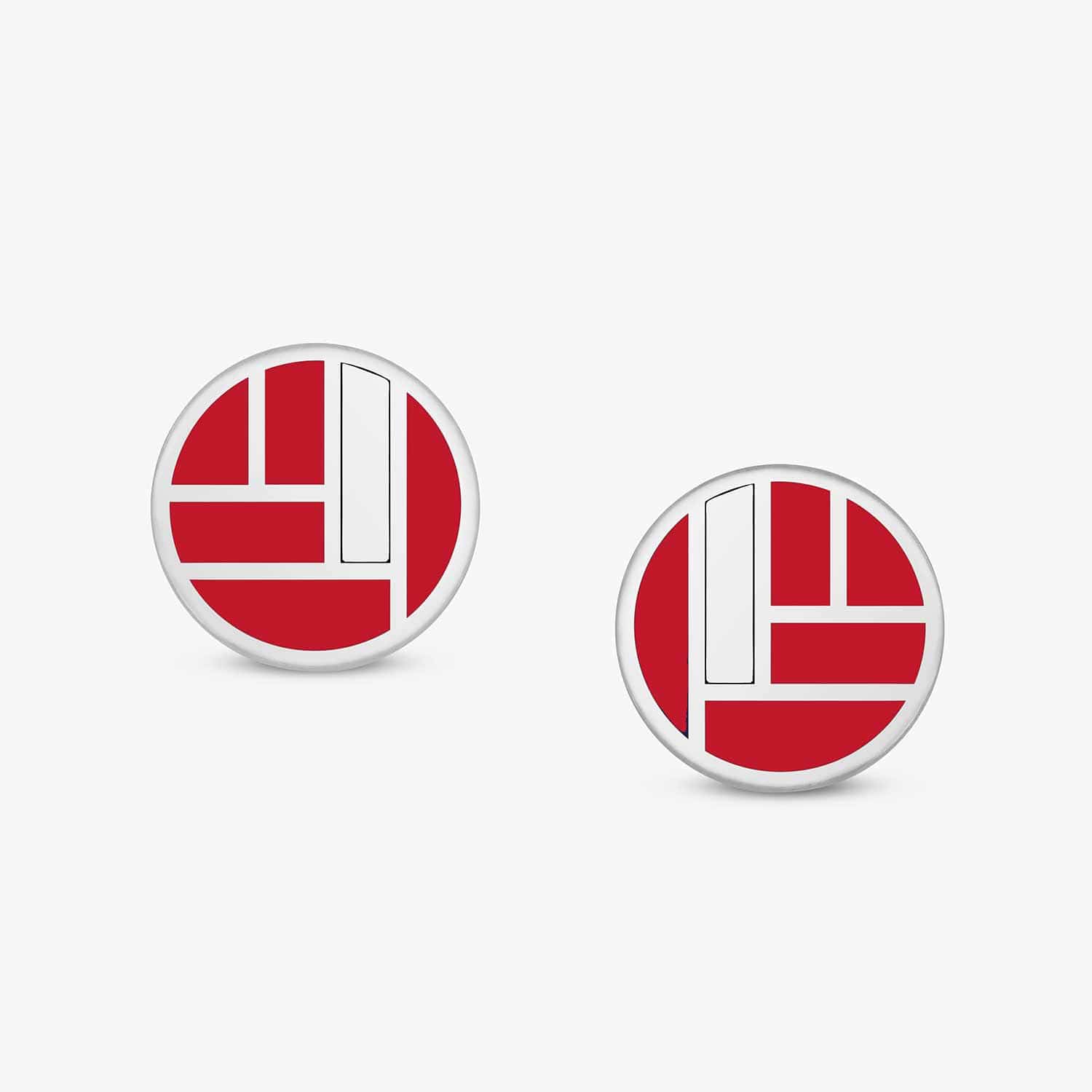 Bauhaus Custom Ceramic Earrings Grenada Red