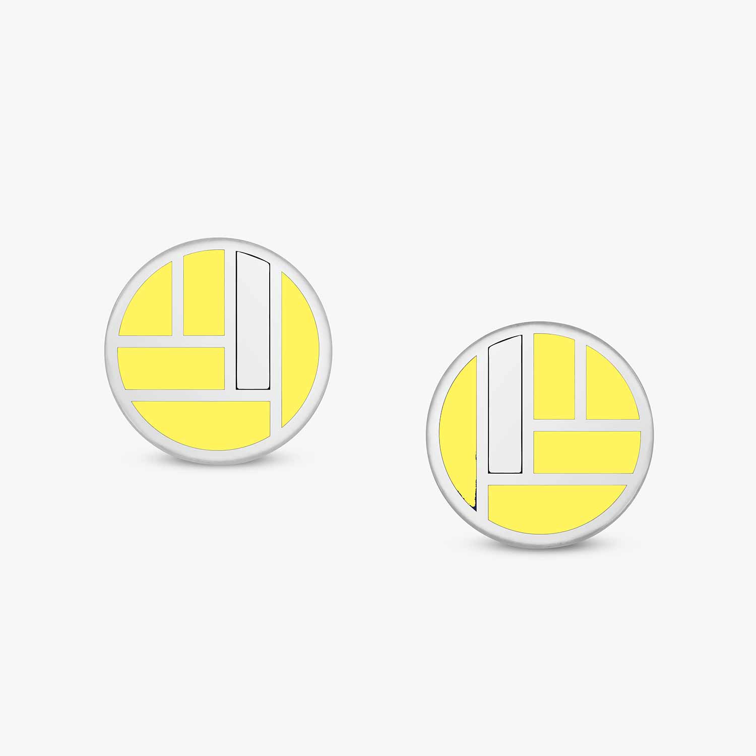 Bauhaus Custom Ceramic Earrings Indian Yellow