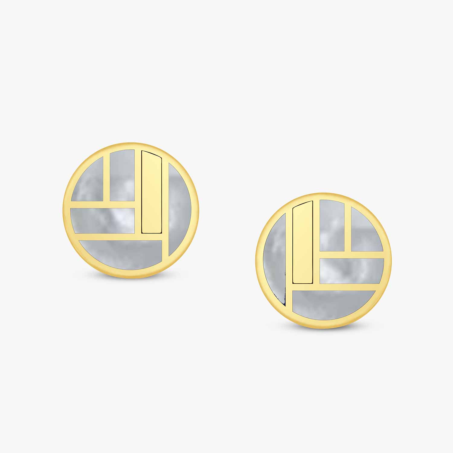 Bauhaus Custom Ceramic Earrings Pearl Silver