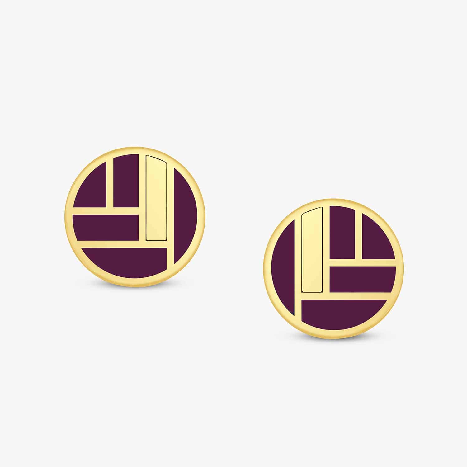 Bauhaus Custom Ceramic Earrings Persian Violet