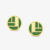 Bauhaus Custom Ceramic Earrings Vintage Green