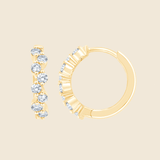 Stardust Hoops mit kleineren Diamanten in 14k Gelbgold
