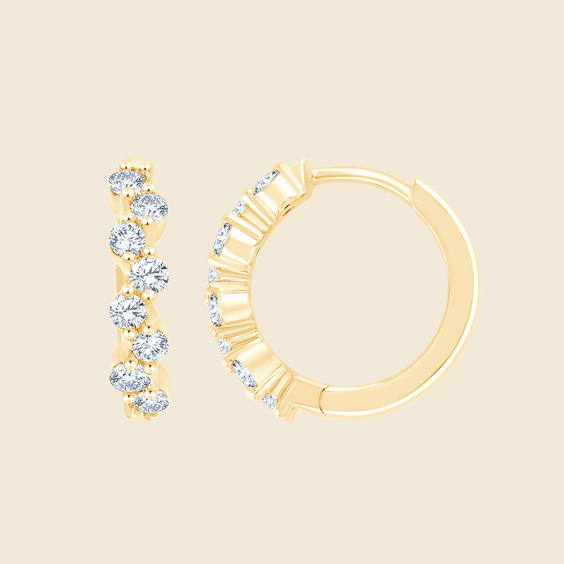 Stardust Hoops mit kleineren Diamanten in 14k Gelbgold