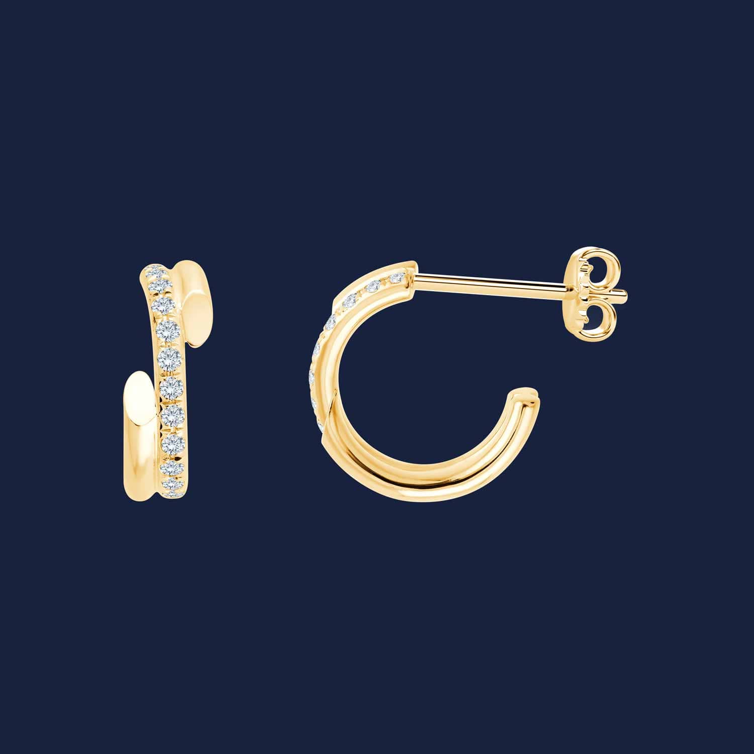 Helix Ohrringe in Gold mit Diamanten