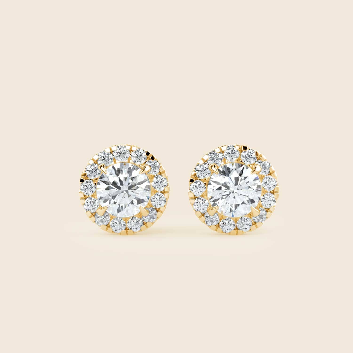 Round Micro Hyacinth Halo Ohrringe Gelb