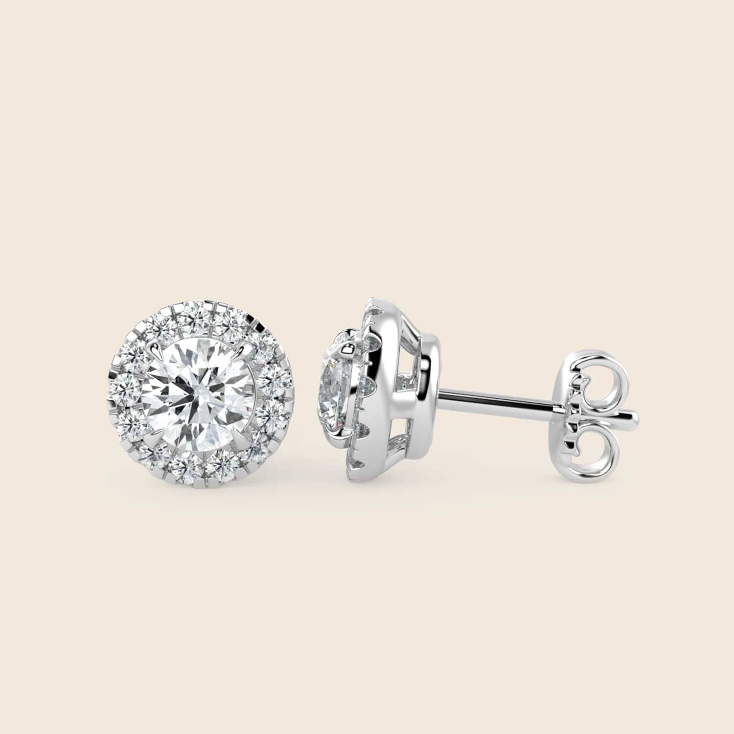 Round Micro Hyacinth Halo Ohrringe Weiß