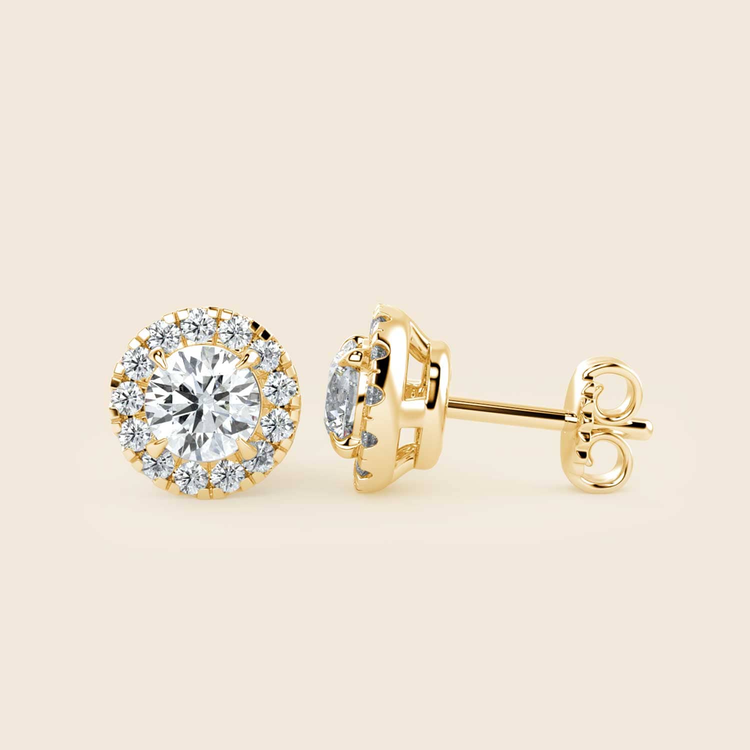 Round Micro Hyacinth Halo Ohrringe Gelb