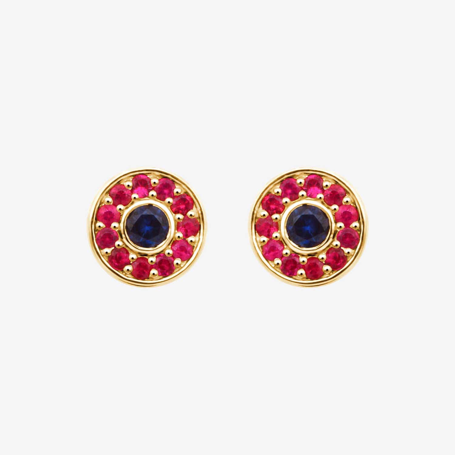 Runde Ohrringe mit farbenfrohen Steinen