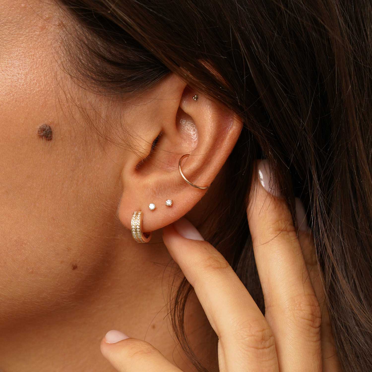 Micro Double Hoops