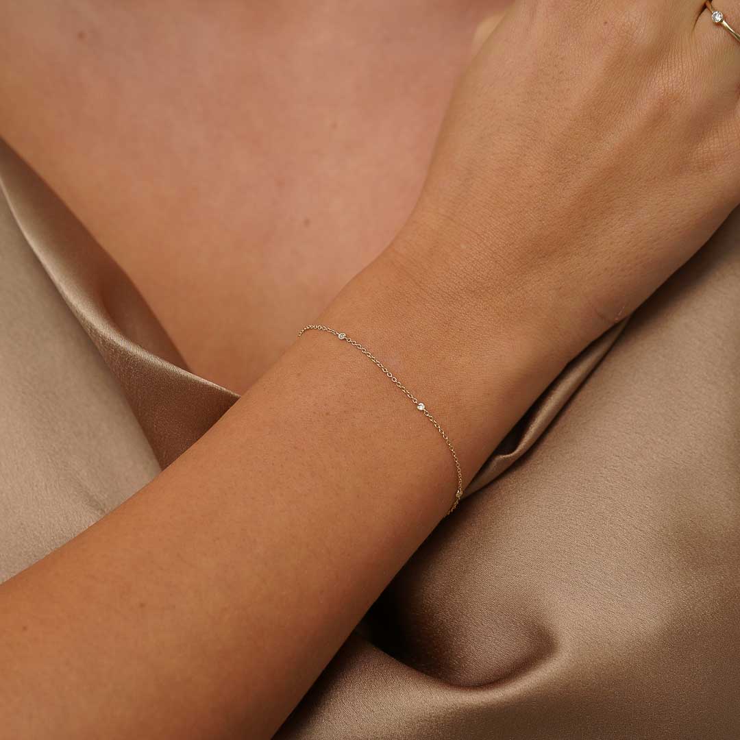 Tri Bezel Diamond Armband