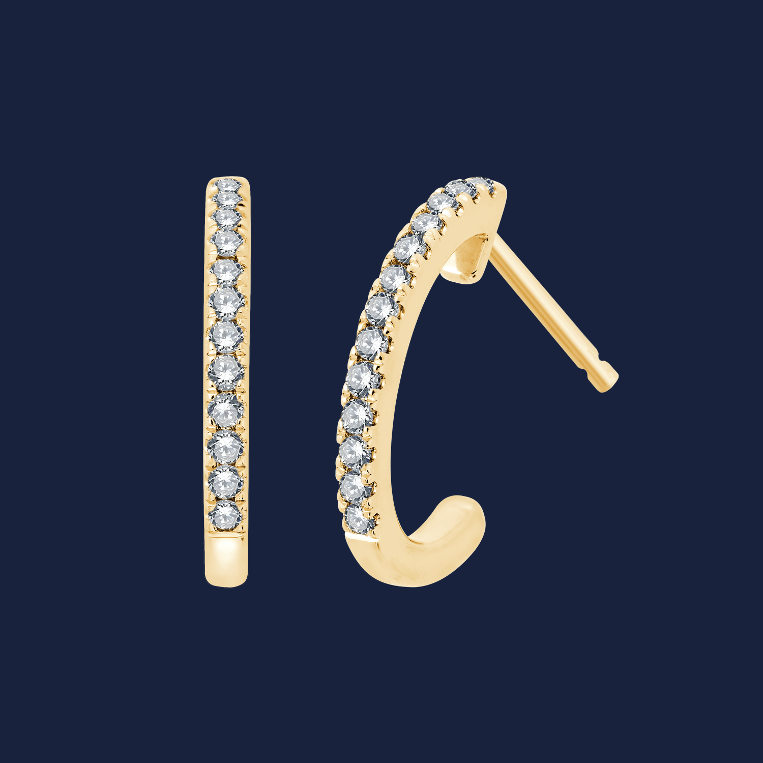 Essentials Micro Diamond Half Hoops