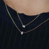laborgezüchtete Diamanten Halskette in Oval und Pearl