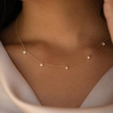 Essentials Multi Diamond Bezel Necklace