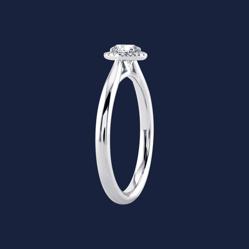 Cathedral Halo Pinched Round Ring