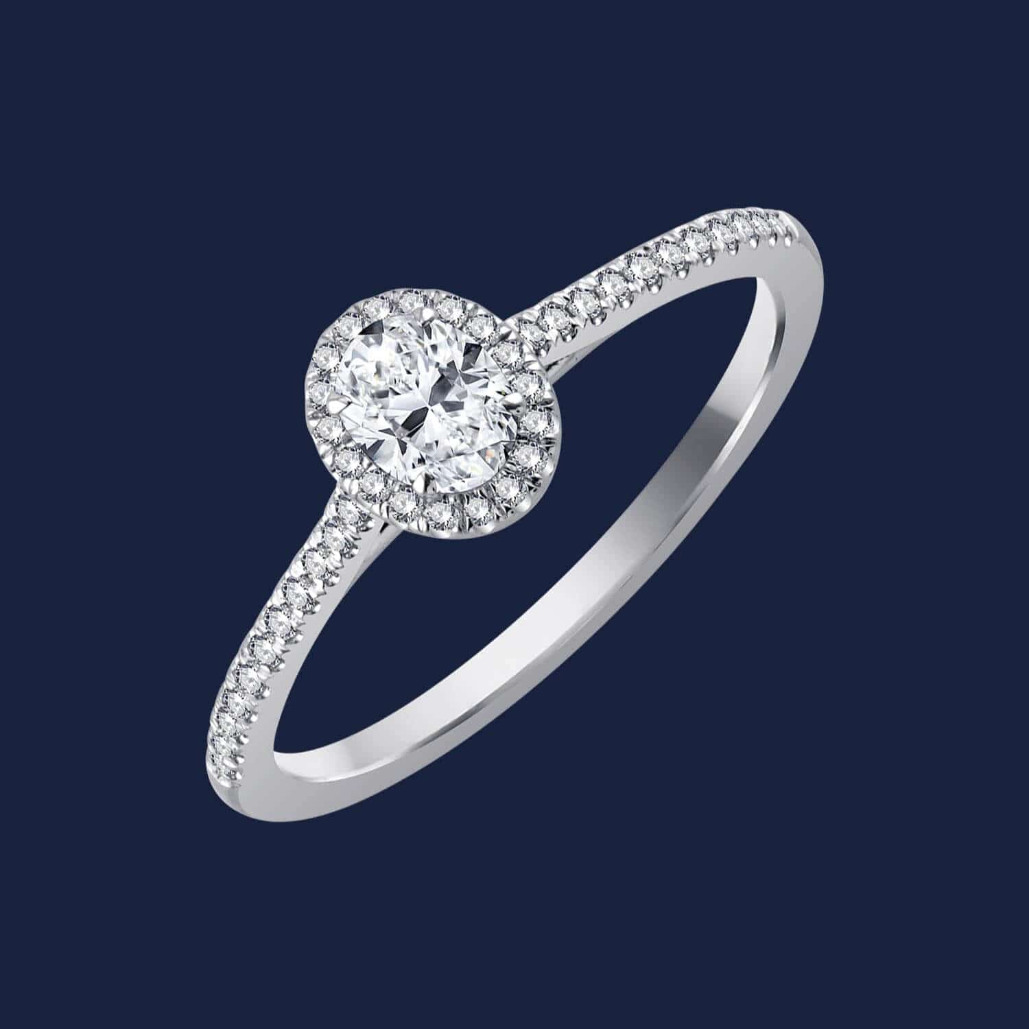 Micro Cathedral Halo Oval Ring