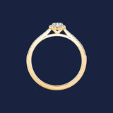 Micro Cathedral Halo Oval Ring