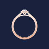 Micro Cathedral Halo Pinched Round Ring
