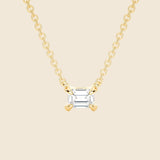 Lab-Grown Emerald Diamond Necklace Gold