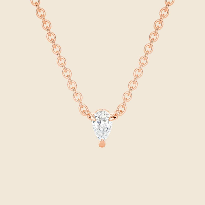 Lab-Grown Pearl Diamond Necklace Rosegold