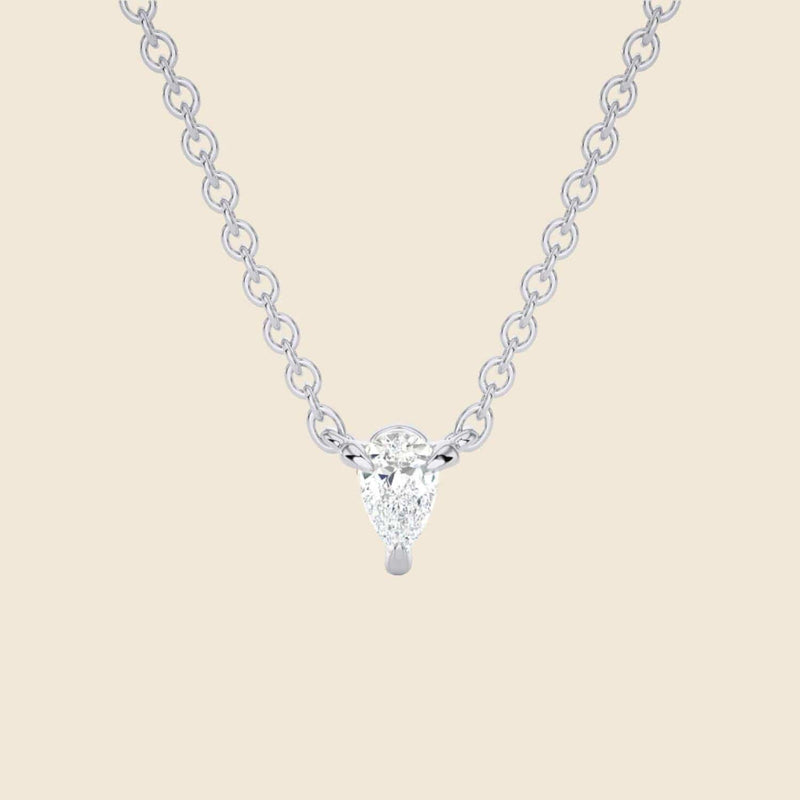 Lab-Grown Pearl Diamond Necklace White