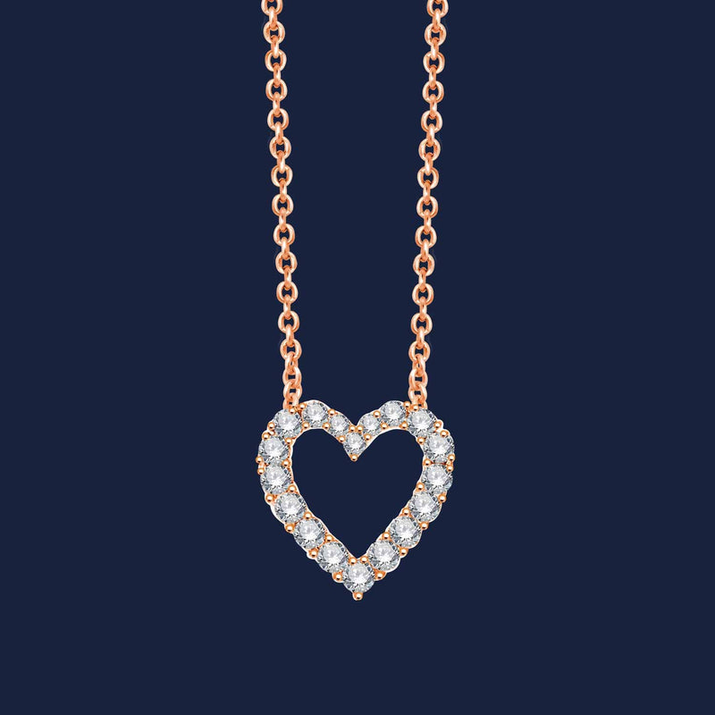 270 Heart diamond necklace rose